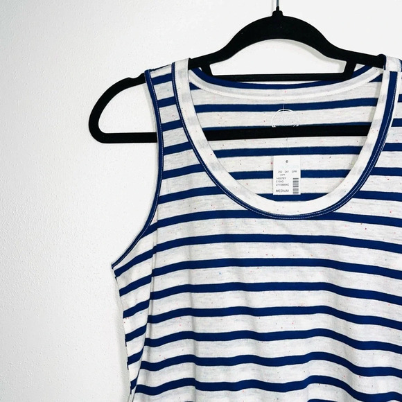 Maurices NWT 24/7 White & Blue Striped Flecked Forever Tank Top Medium Women’s - Picture 4 of 11